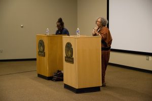 Speakers discuss the importance of feminism and womanism on Tuesday Nov. 3