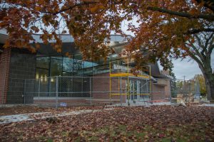 Clow’s new entrance on Algoma Boulevard  features modern construction in Fall 2015. 