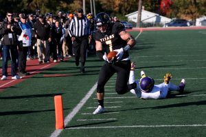 Zach Kasuboski beats a defender and scores in UWO’s Oct. 17 game against UWSP.