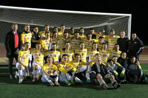 The Titans men’s soccer team poses for a team photo after its last home game on Oct. 24 in a 0-0 tie against UW-Whitewater who were also selected to the NCAA tournament. 