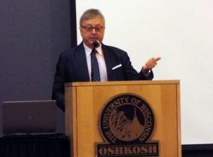 Michael Uslan speaks to students about the obstacles he has overcome in the first University speaker series this year.