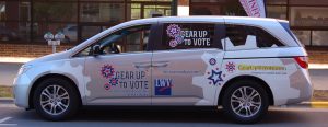 The Gear Up To Vote van will arrive at UWO on Thursday Sept. 22 outside of Reeve Memorial Union.