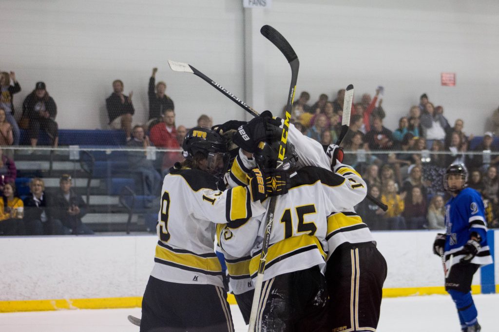 The Titans celebrate a goal at home. They have a total 28 goals in eight games this season.