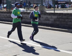 Layers were essential in the frigid morning temperatures during Saturday’s annual Shamrock Shuffle 5k walk/run.