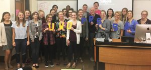 The PRSSA chapter at UW Oshkosh won the PRSSA Pacesetter award for the month of February for making advances in increasing their membership, exceptional chapter development activities and reaching out to Oshkosh North High School.