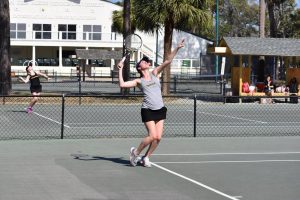 Junior Hannah Nauth serves the ball. The Titans went 1-4 while on a spring break trip in Hilton Head Island.