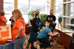 UW Oshkosh students engage in interactive booths and relaxing activities during the Self Care Health Fair promoted by UWO Health Center on Monday Feb. 5 in the SRWC.