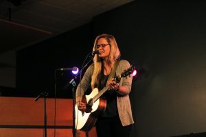Haley Klinkhammer strums a tune.