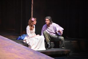 Parker Sweeney and Amanda Penkivech share a scene. The duo play a father and daughter who are marooned on an island.