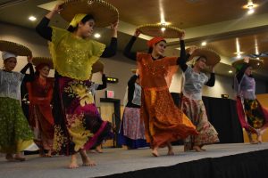 A group of Oshkosh students perform a dance for Asian Heritage Month on Wednesday in Reeve Memorial Union.