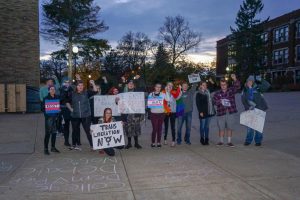 UWO students and community protest President Trump.
