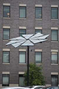 Sage hall displays solar lights.