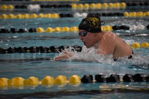 The UWO swim and dive team combined for four first-place finishes despite the 164-68 loss to the Warhawks.