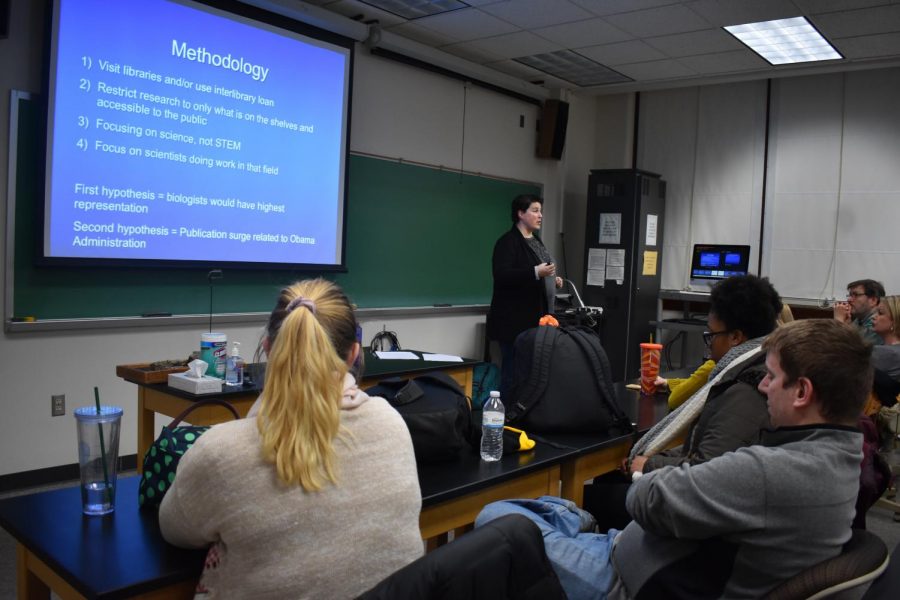 UW-Fox Valley professor Dr. Beth A. Johnson spoke last Thursday about the misrepresentation and invisibility of women geoscientists. Johnson’s goal is to encourage more women to participate in the sciences.