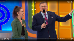 UWO student Aleksandra (Saśa) Miladonovic answers questions from Drew Carey and spins the wheel.