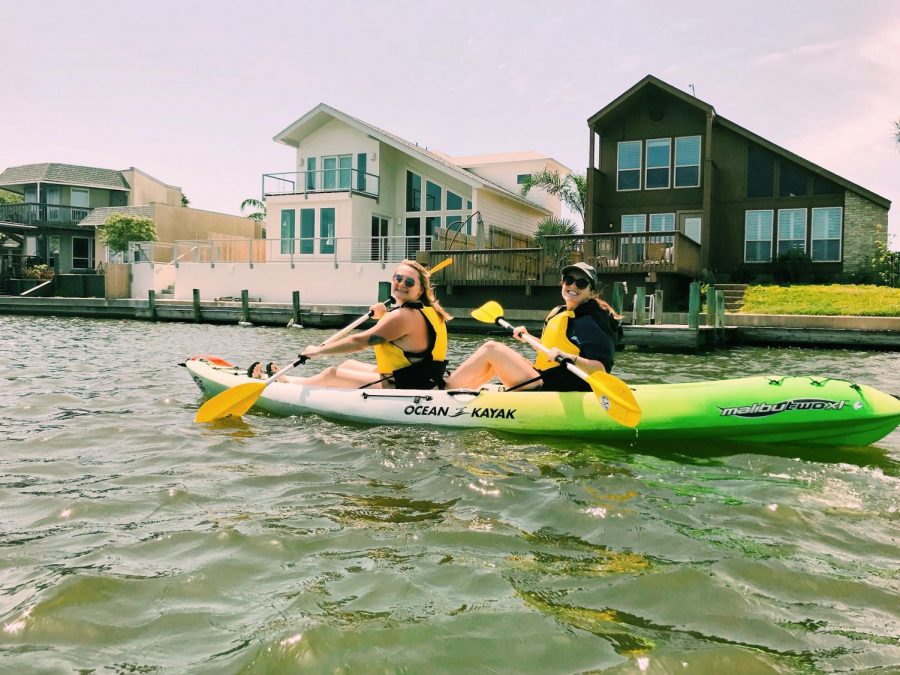 UWO Student Gwen Nichols (left) enjoys kayaking with her best friend, Haley Cheney in Corpus Christy, Texas