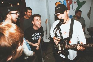 Brett Schlidt, guitarist and singer, rocking out at Puppy Palace