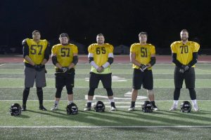 The UWO linemen pose for a picture