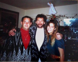 From left, Chris, his dad Mickey and sister Nicole in 1989.