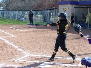 Courtesy of Ricky Nelson
Senior Acacia Tupa smashed her first home run of the season on April 22 in UWO’s 8-7 win over UWSP. In her last four games, Tupa has had one home run, four RBIs and four runs. She also leads UWO in stolen bases on the season with six.