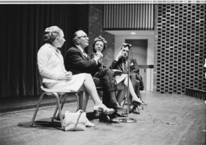 The University Archives
Actor Fredric March, his wife, actress Florence Eldridge, and others at the 1971 dedication of the newly constructed Fredric March Theatre.
