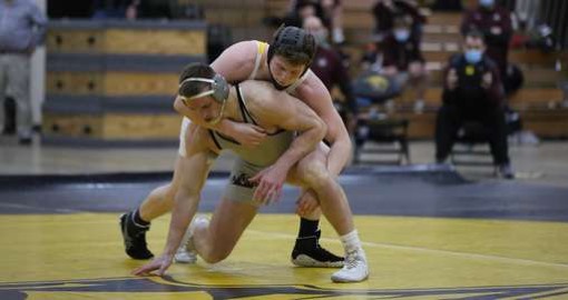 Courtesy of UWO Athletics
Beau Yineman rides an opponent in a recent match. Beau’s had to focus on the core of wrestling to prepare for the upcoming season.