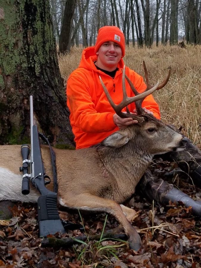 Courtesy Eli Oskey
Eli Oskey, a UW Oshkosh junior and avid hunter, shot this buck in Seymour in 2019. Oskey said despite white-tailed deer testing positive for COVID-19 in Illinois and other states, he is not worried about contracting COVID-19 from game meat.
