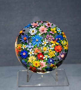 Liam Beran / Advance-Titan
A glass paperweight on display at the Paperweights in Bloom exhibit.
