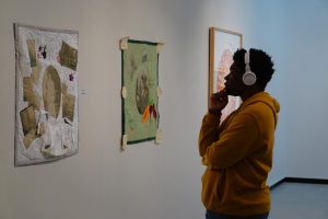 Photo creds: Kelly Hueckman / The Advance-Titan -- The Faculty Biennial Exhibit highlights the work of the UW Oshkosh Art Department faculty at the Allen Priebe Gallery. 