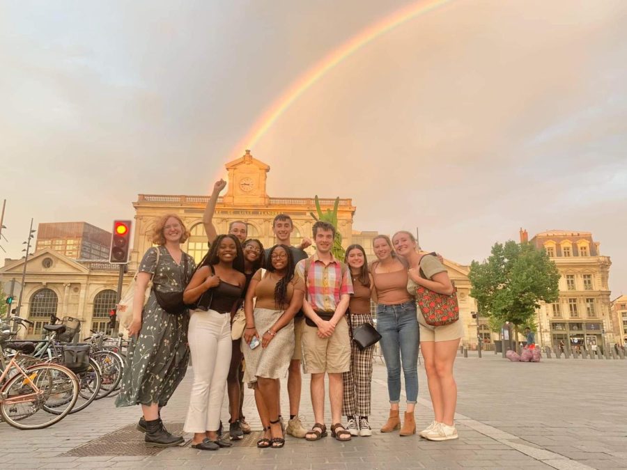 Photo courtesy Emma Cumbers  / The Advance-Titan -- UWO student Emma Cumbers, far right, studied in France and said the hardest part of her trip was staying on task in a classroom when there was so much else to see.