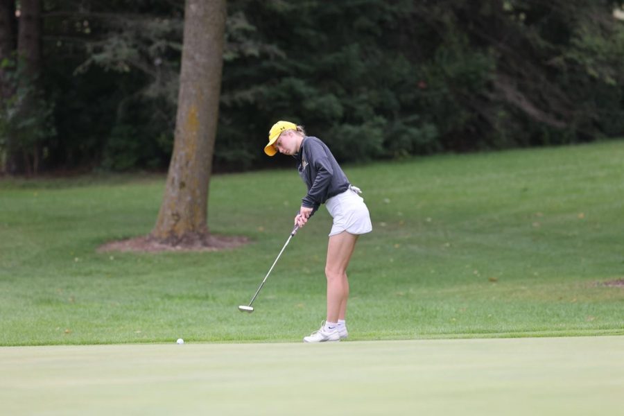 Rainy weather dampened the UWO women's golf team's spirits and game at meets this weekend.