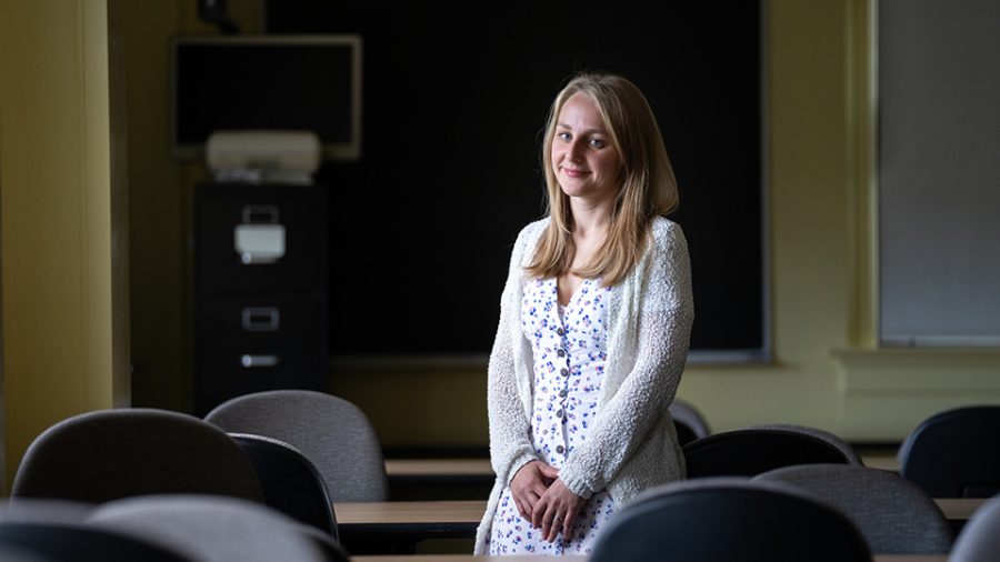 Courtesy of UW Oshkosh Today-- Oksana Katsanivska started lecturing at UWO after having to leave her home and extended family in Ukraine due to the Russo-Ukrainian war. She said that although she
enjoys working in the U.S., she only views this a “temporary measure.”