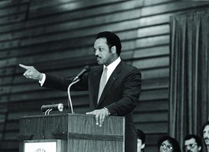 Courtesy UWO Archives —Activist, politician and minister Jesse Jackson spoke at Oshkosh on March 31, 1988.