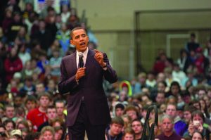 Courtesy UWO Archives — Barack Obama, the future 44th U.S. President, visited UWO on Feb. 15, 2008.