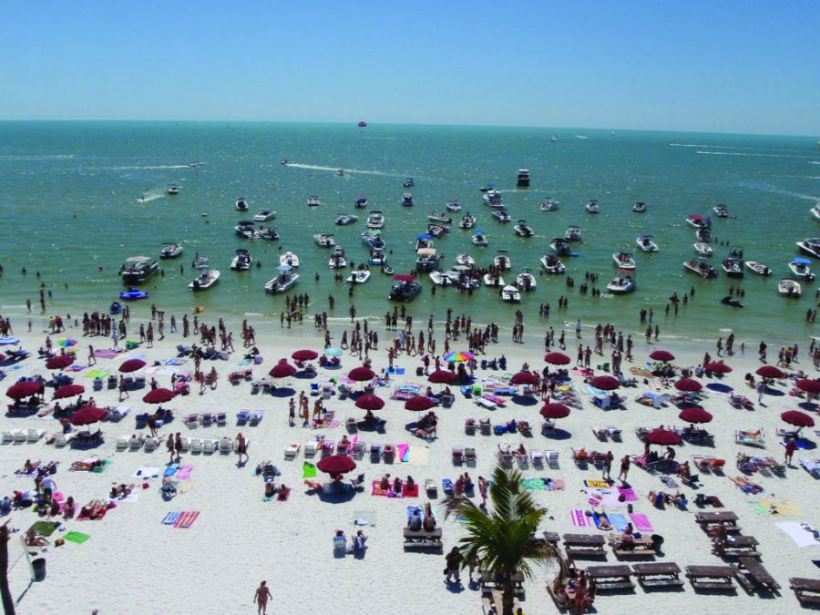 Courtesy of Beachfront Solutions Flickr - An aerial view from Lani Kai Resort in Fort Meyers Beach, Florida, shows a surge of spring breakers enjoying a popular spot.