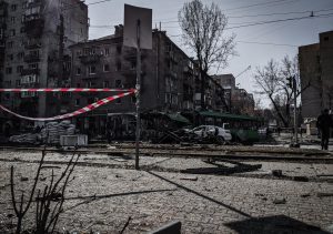 Courtesy of алесь усцінаў / Pexels 
 Rubble and debris from buildings clutter the streets of a Ukrainian city. Since Russia’s invasion in February 2022, more than 8 million Ukrainians have fled the country. At least 6,000 Ukrainian children have
been taken to Russian camps and other facilities.