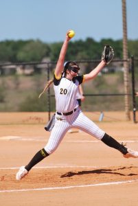 Courtesy of UWO athletics -- UWOs Maddie Fink winds up to pitch earlier this season.