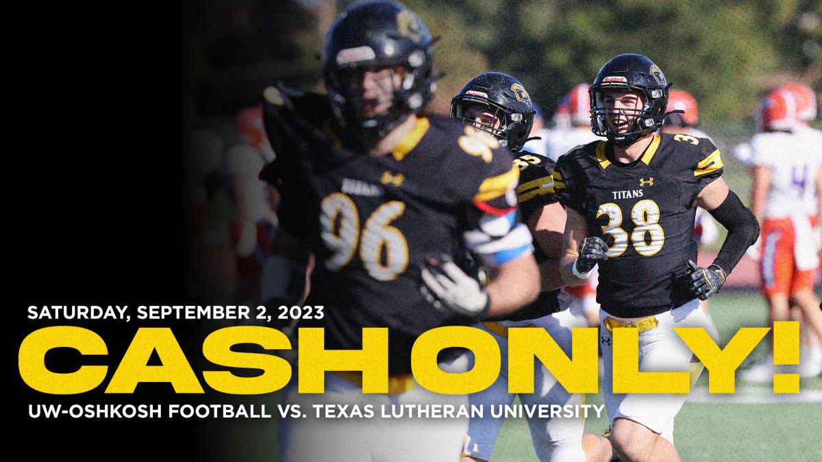 Courtesy of UWO Athletics -- The season-opening UW Oshkosh football game against Texas Lutheran University on Sept. 2 will be cash only for tickets and parking.