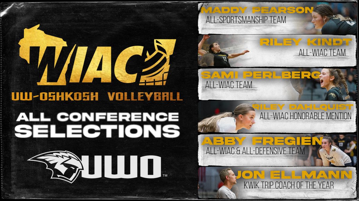 Courtesy of UWO Athletics -- The UW Oshkosh womens volleyball team had three All-WIAC first team selections for the first time since 2015.
