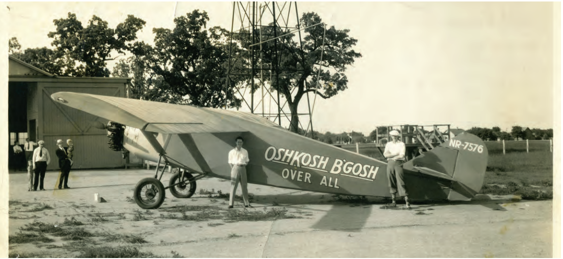 Courtesy of EAA Museum - Clyde Lee poses by his airplane that will be used in his historic transatlantic flight attempt as the first to fly from America to Oslo.