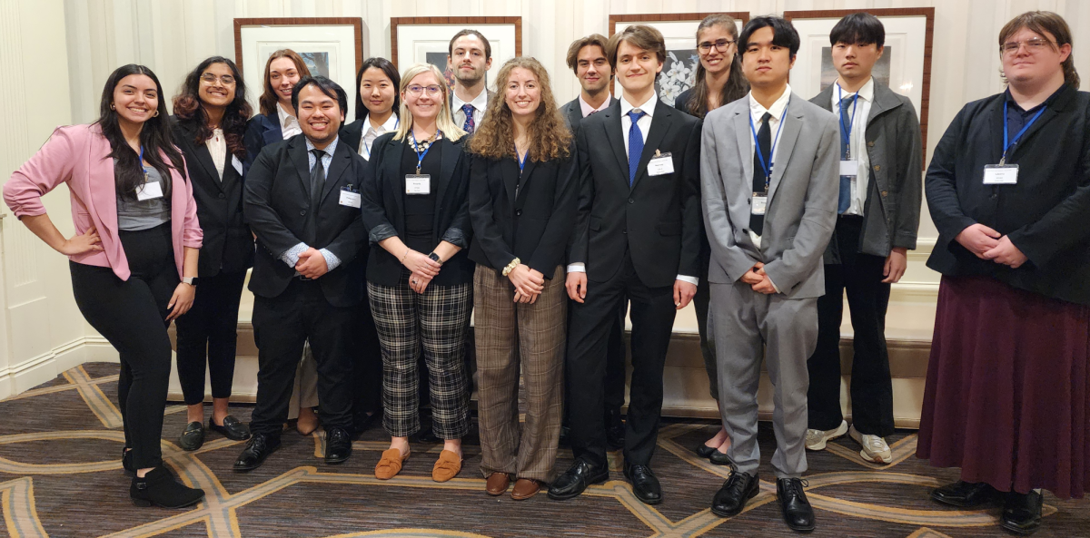 Courtesy of Angela Subwula
The UWO Model UN team poses at the Midwest Model United Nations competition, which was held last month in St. Louis.

