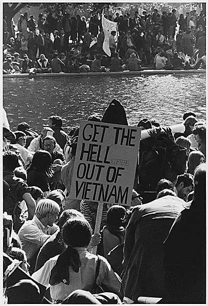 Public Domain: Vietnam War Protest in Washington, D.C. by Frank Wolfe, October 21, 1967 (NARA) 
This image is believed to be in the public domain and is from the National Archives.
