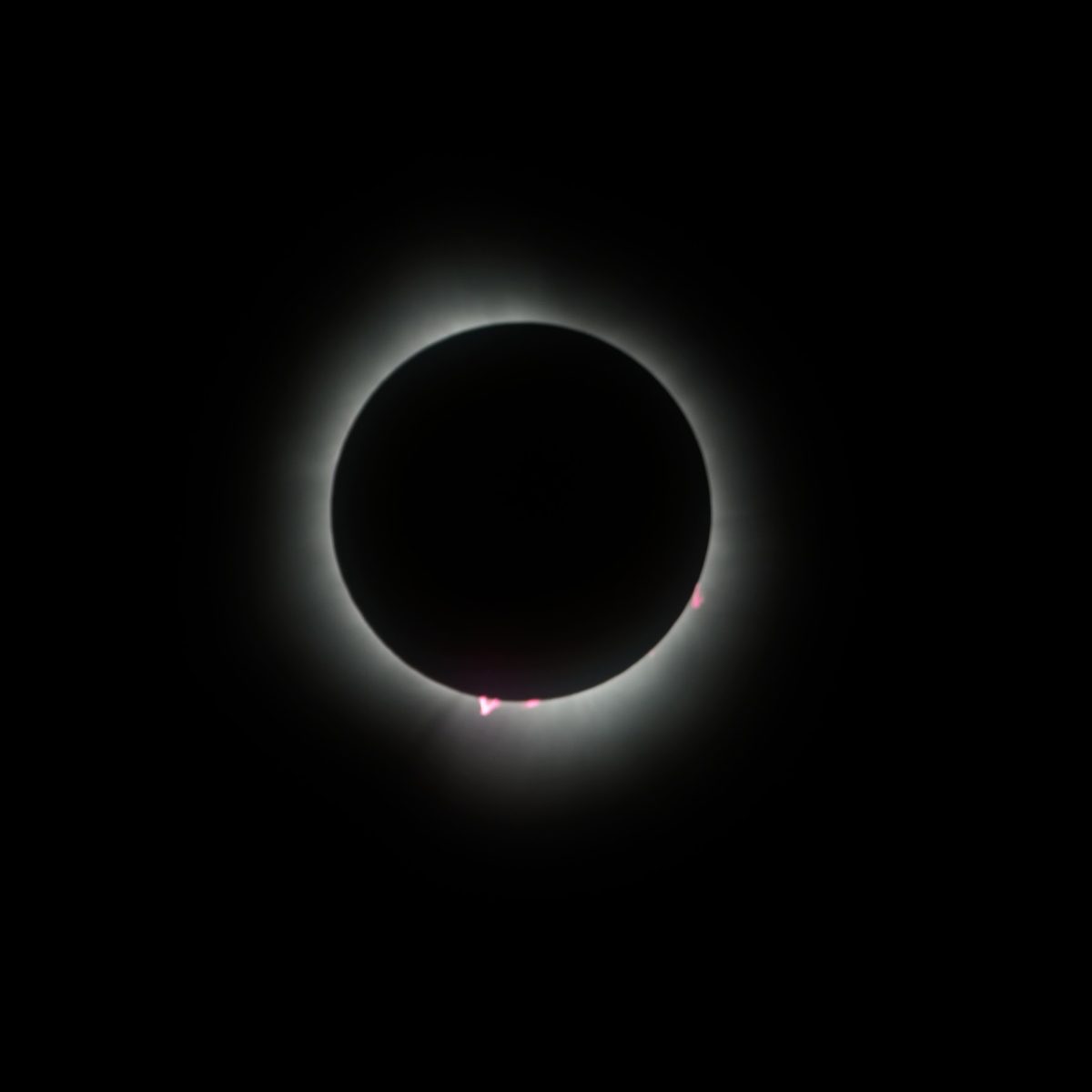 The sun reaches a total eclipse with the moon in Erie, Pennsylvania.
