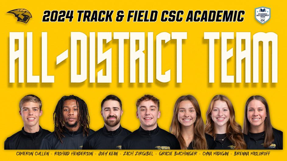 Courtesy of UWO Athletics -- Seven members of the UWO track & field teams earned College Sports Communicators (CSC) Academic All-District honors June 18.