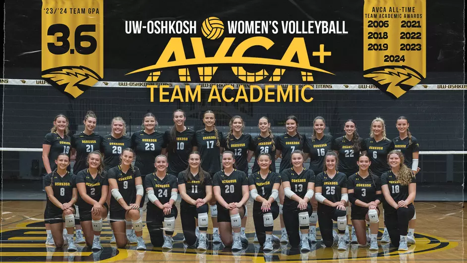 Courtesy of UWO Athletics -- For the sixth time in seven years, UW Oshkosh women's volleyball earned the American Volleyball Coaches Association (AVCA) Team Academic Award sponsored by INTENT July 16.