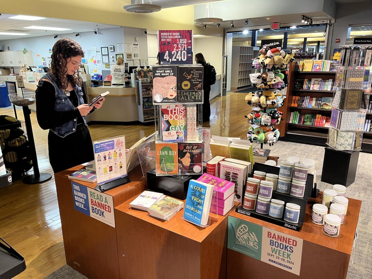 A-T File Photo --  A student looks over a display at the bookstore last year.