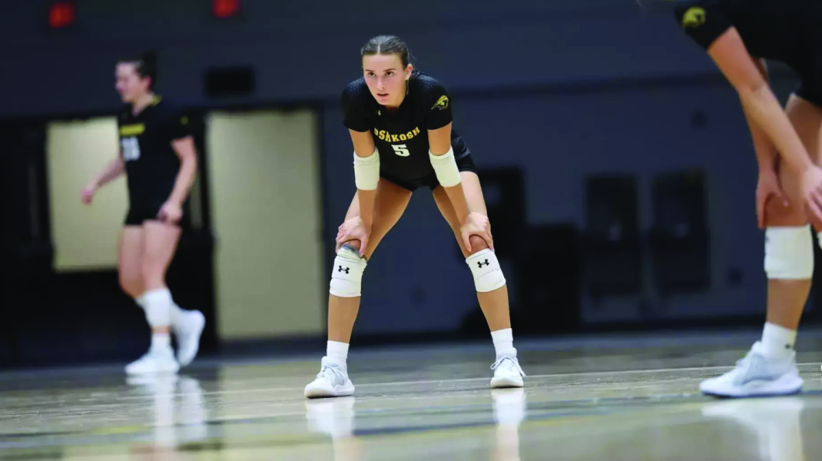 UWO outside hitter Sami Perlberg looks on during a match versus Whitworth University at Kolf Sports Center on Sept. 6. 