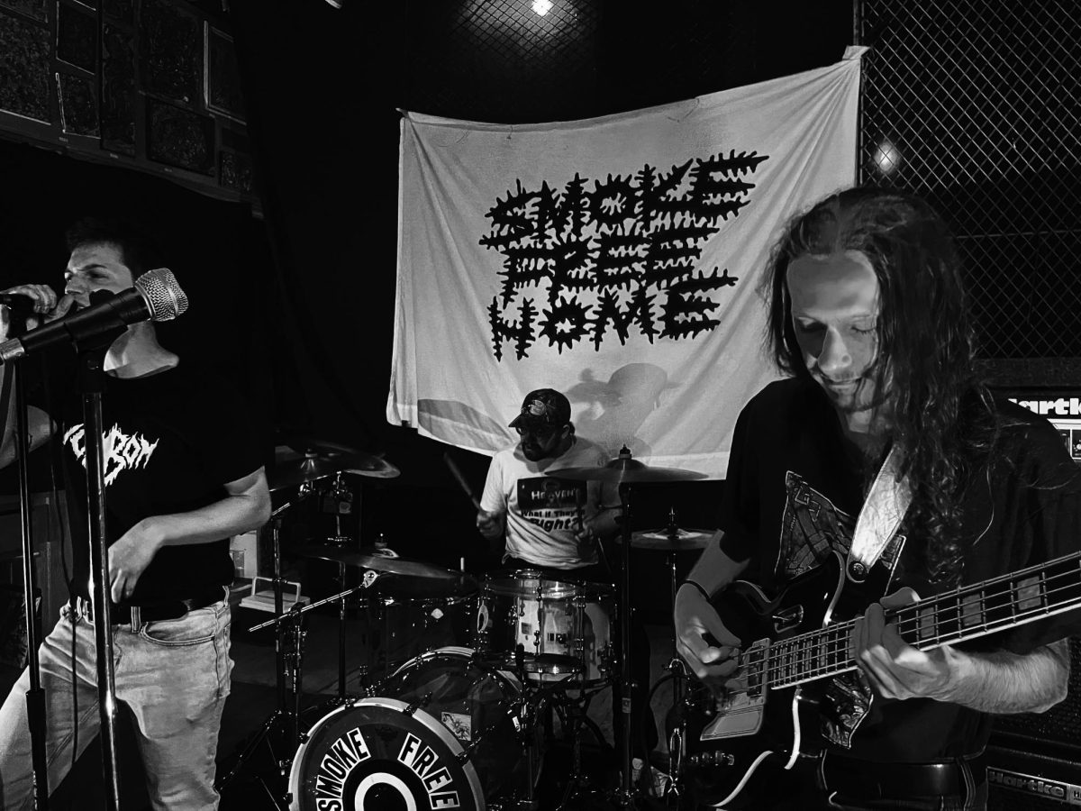 Taycee Zach / Advance-Titan - The band "Smoke Free House" rocks out to the dance-punk scene in Oshkosh.