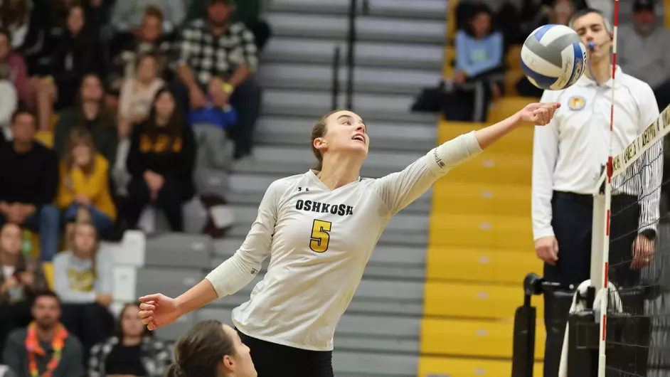 Courtesy of UWO Athletics -- The UWO volleyball team plays in a match at the Kolf Sports Center last season.