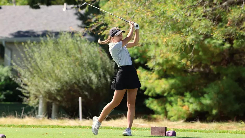 Courtesy of Steve Frommell / UWO Athletics -- UWO's Josie Hofer totaled 177 strokes during the two-day UW-Whitewater Fall Invite.